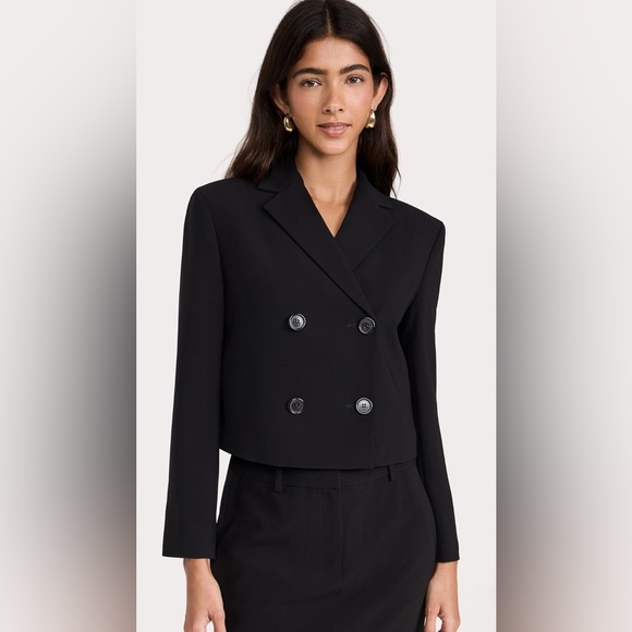 Theory Jackets & Blazers - Women's‎ Theory Black Ribbed Double Breasted Blazer Size Small